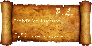 Perhócs Luciusz névjegykártya